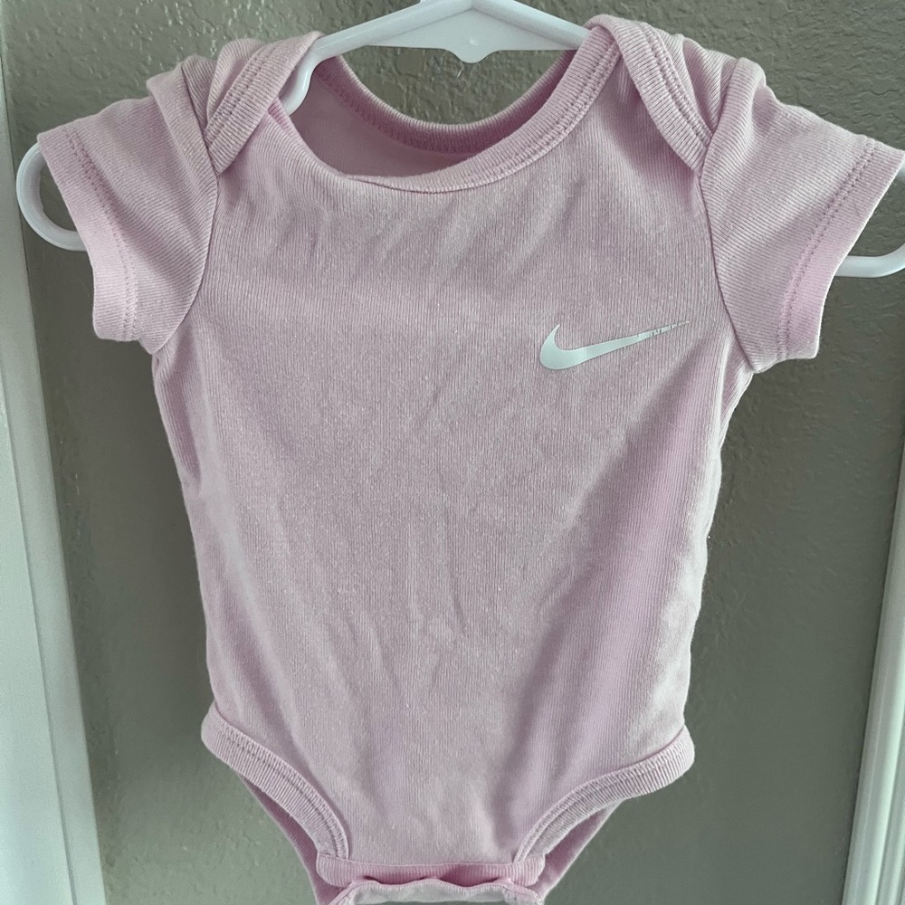 Nike Pink and White Bodysuit One Piece